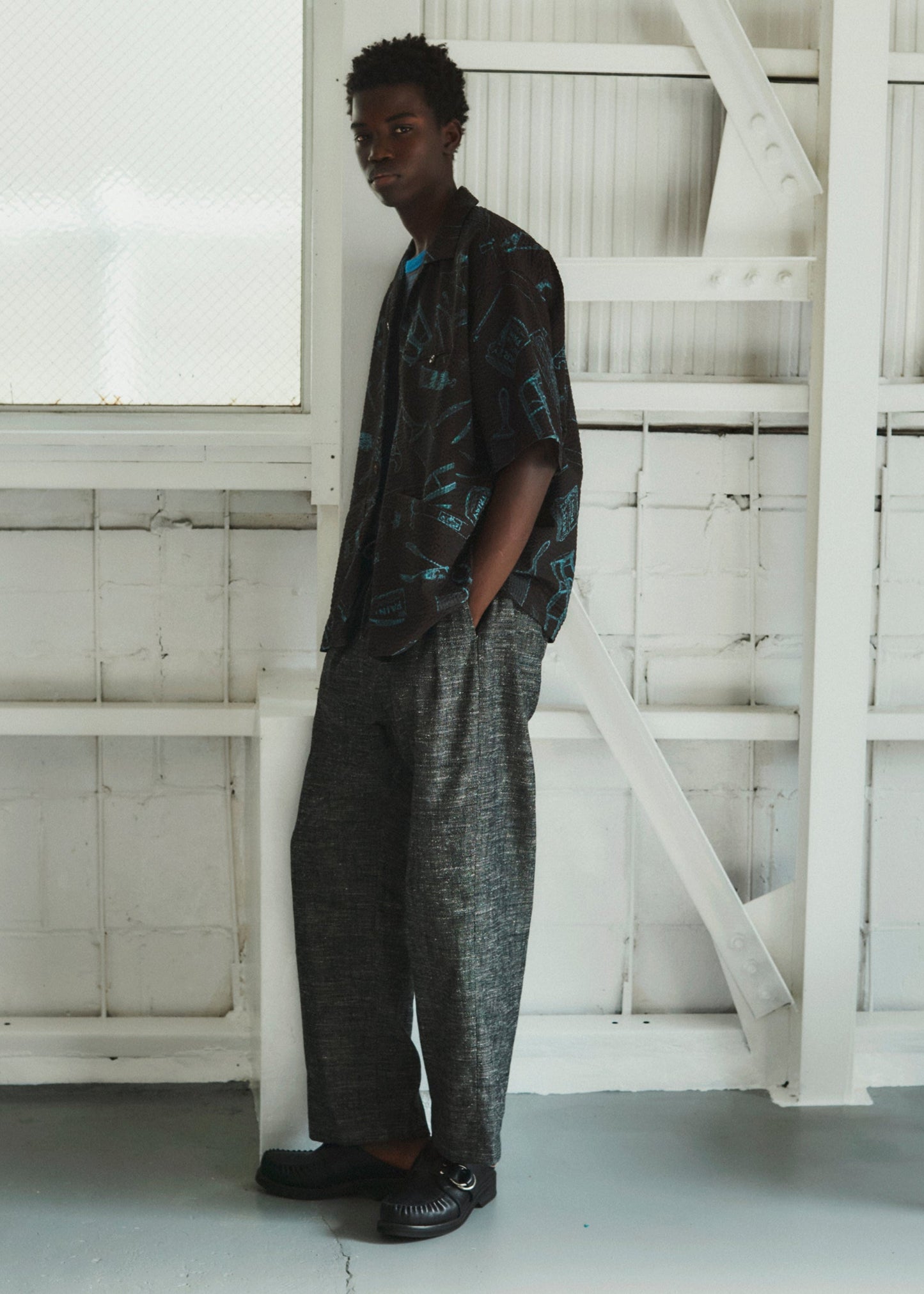 OPEN COLLAR TOOL SHIRT