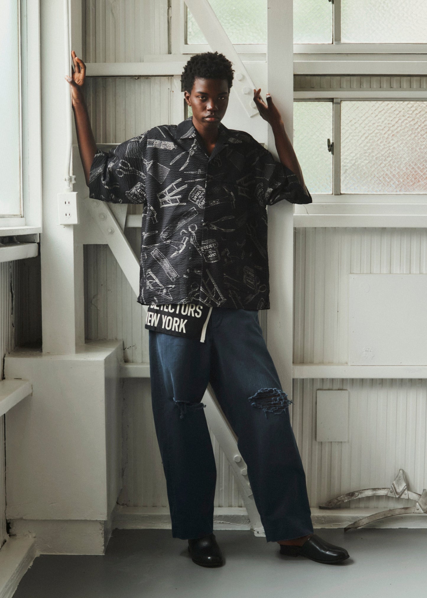 OPEN COLLAR TOOL SHIRT