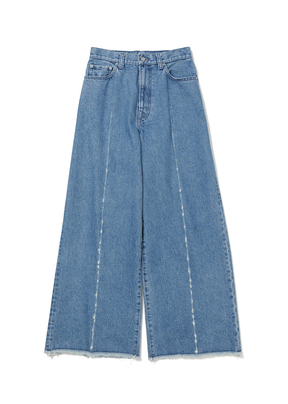 LINE CRASH WIDE DENIM PANTS
