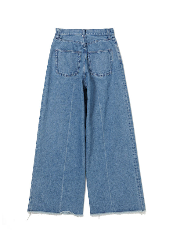 LINE CRASH WIDE DENIM PANTS