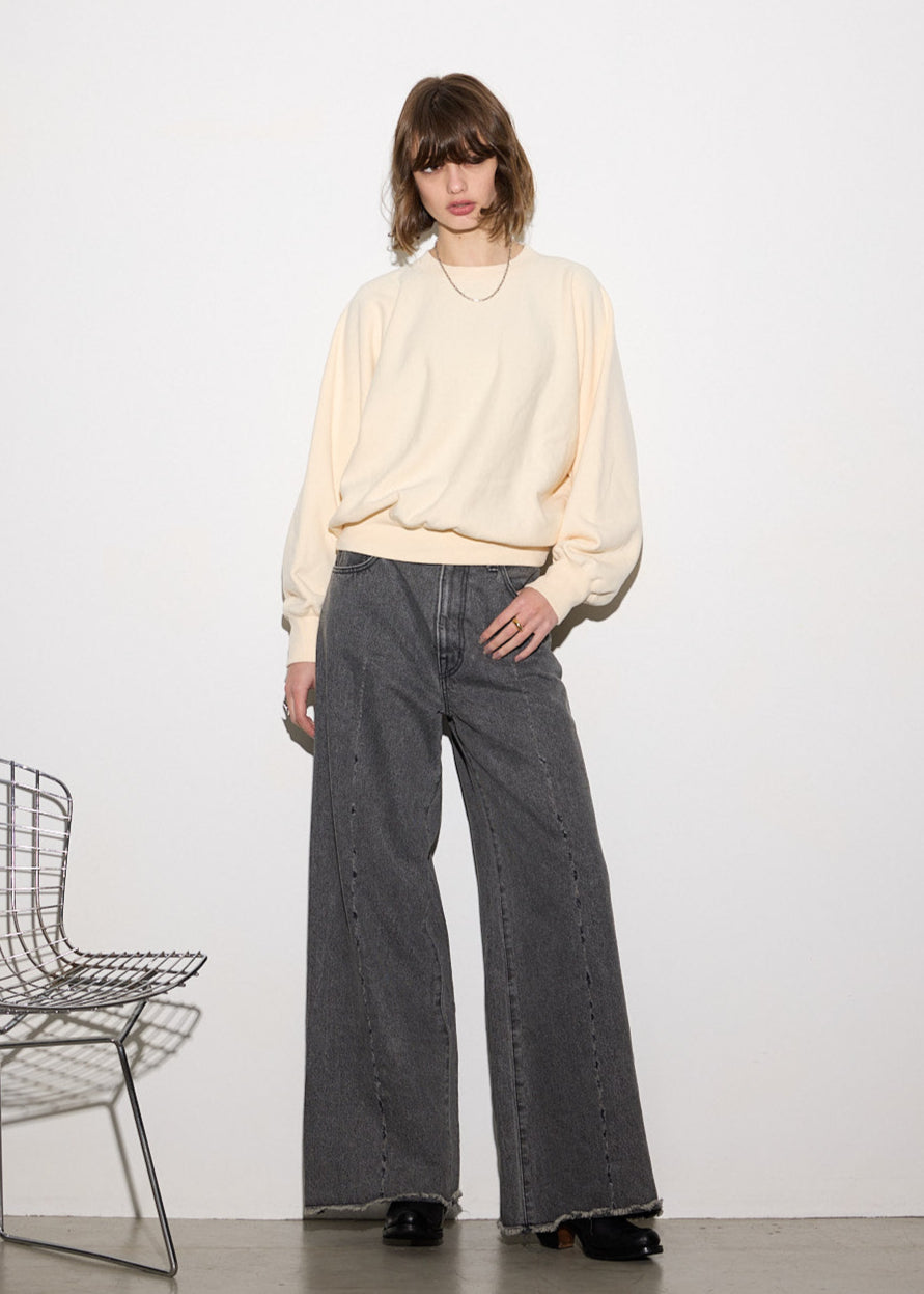 LINE CRASH WIDE DENIM PANTS