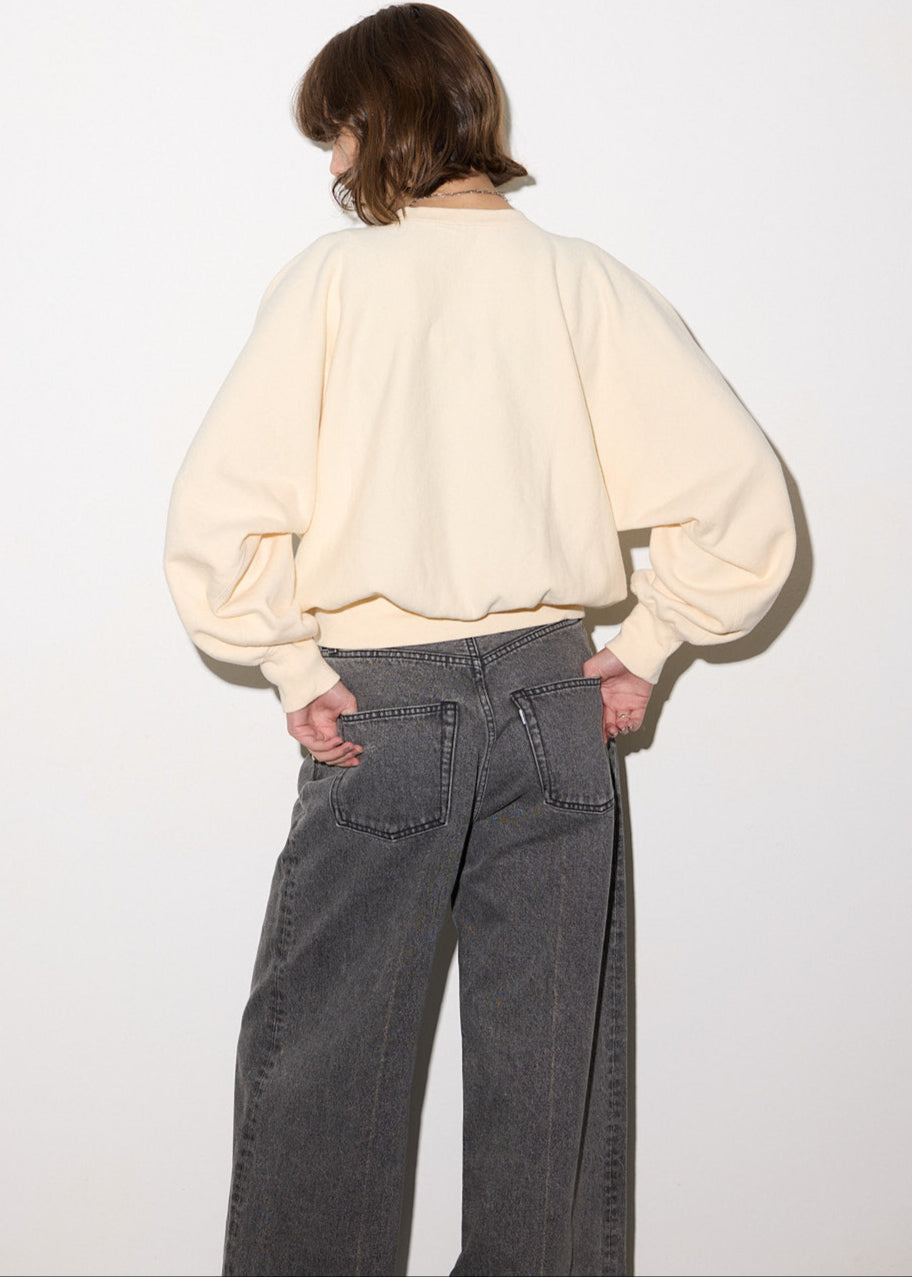 LINE CRASH WIDE DENIM PANTS
