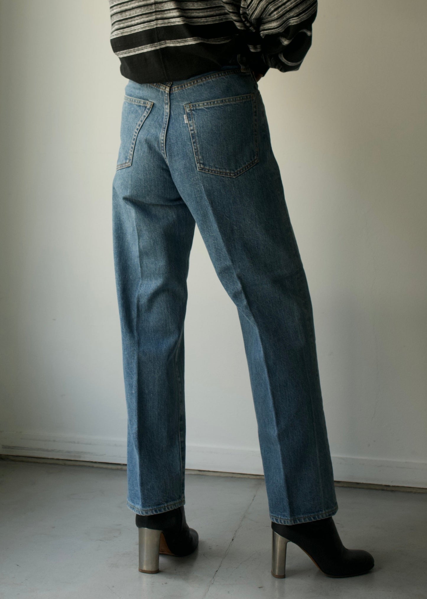 812 HIGH WAIST STRAGHT DENIM SLACKS
