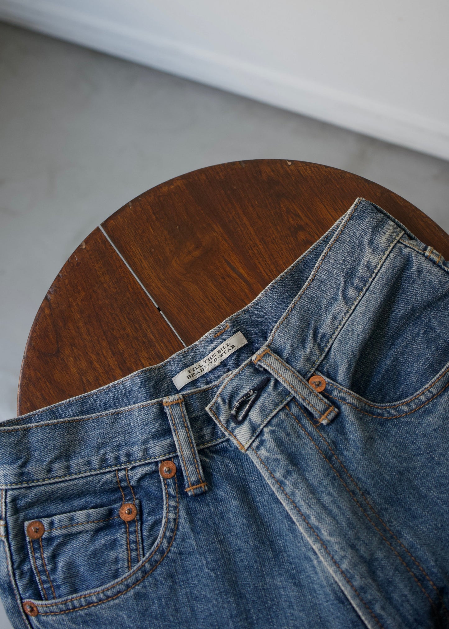 812 HIGH WAIST STRAGHT DENIM SLACKS