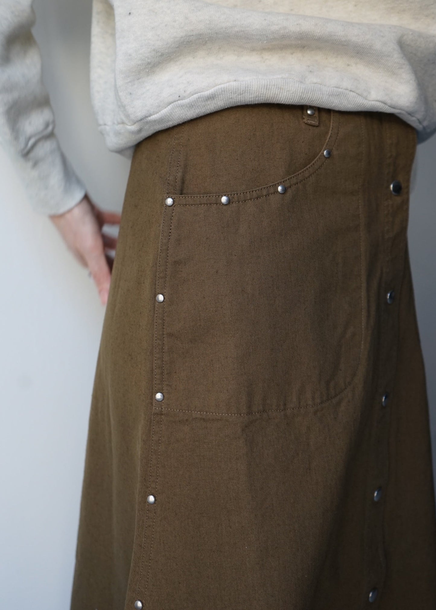 CANVAS STUDS SKIRT