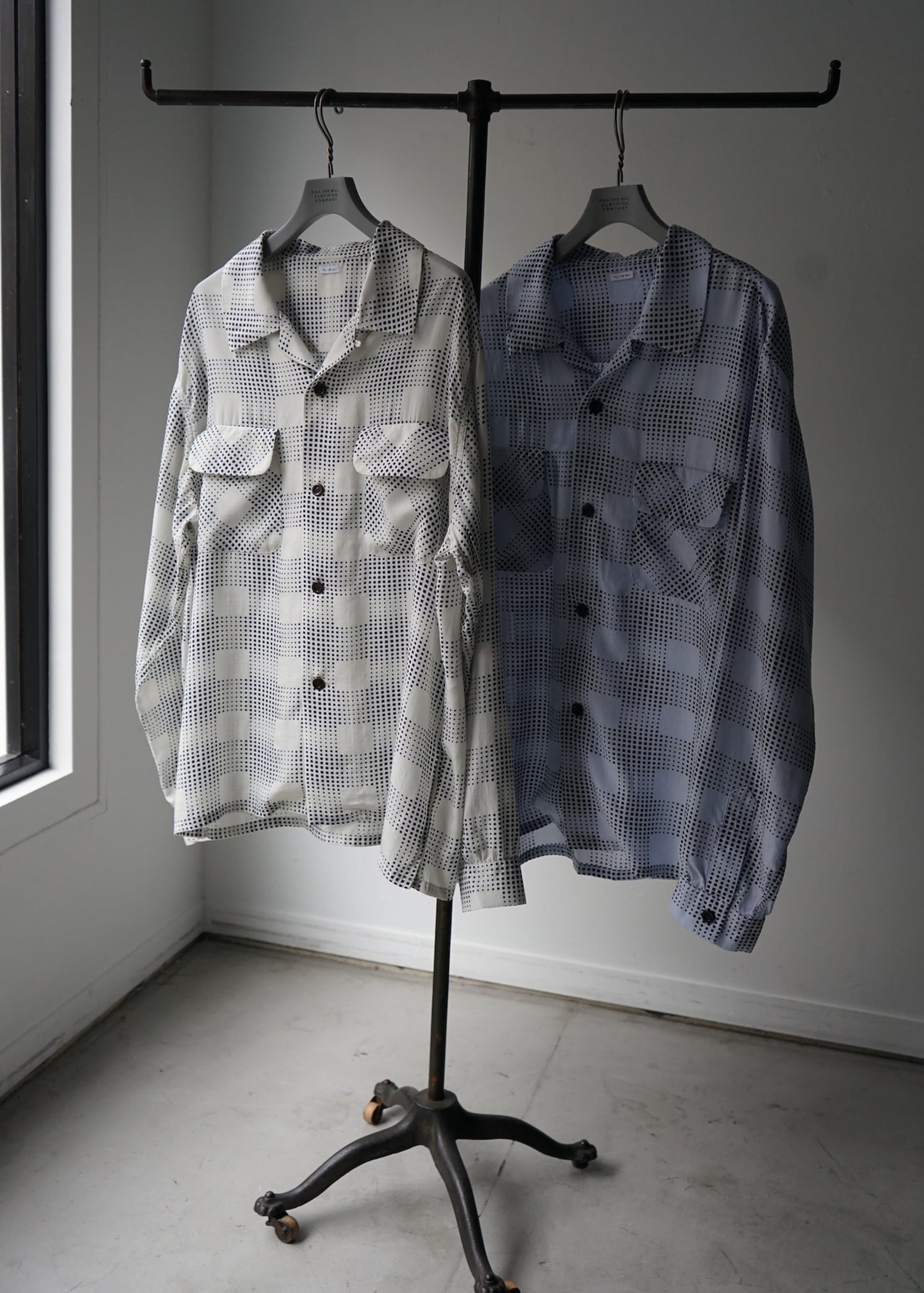 OPEN COLLAR CHECK SHIRT