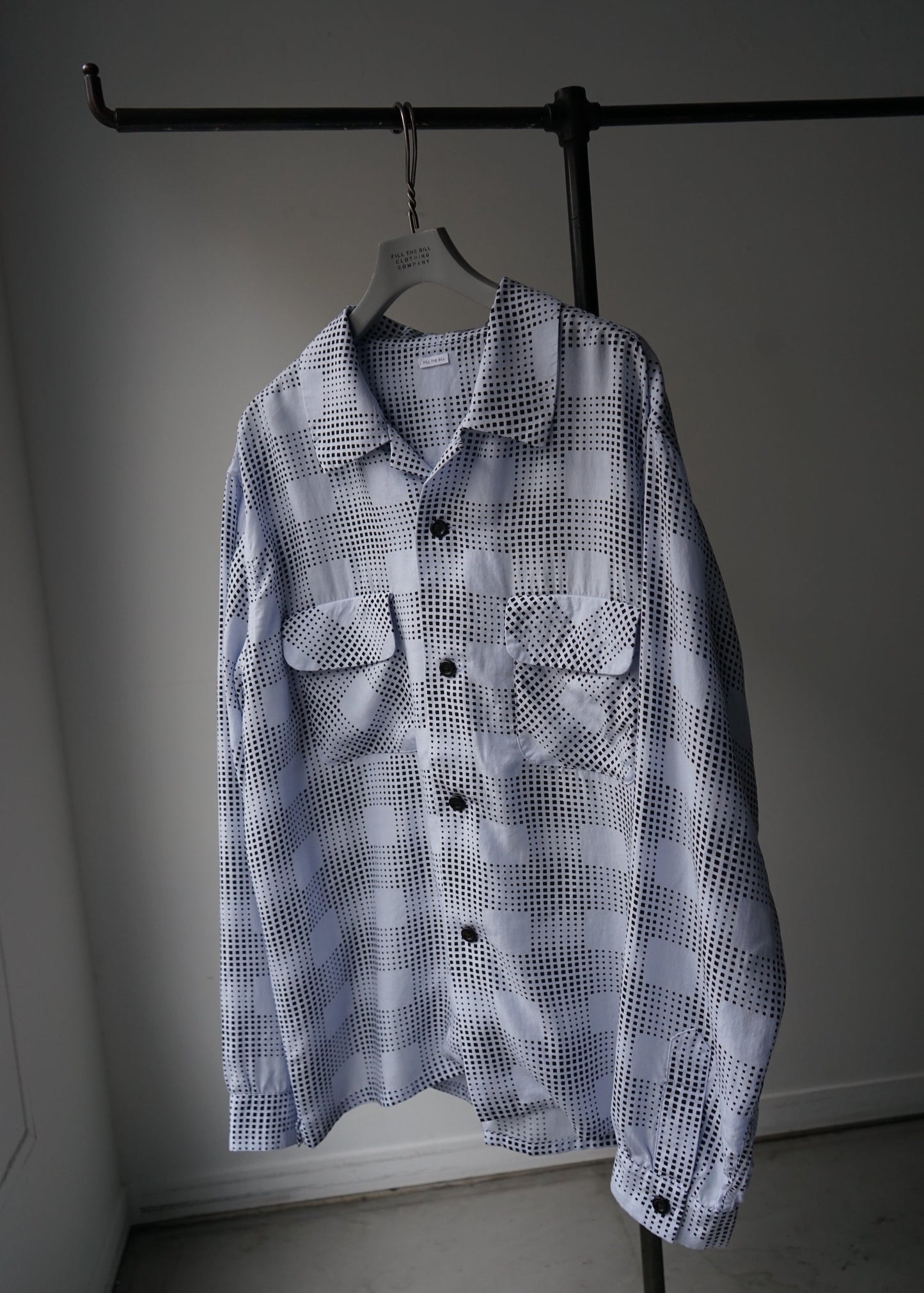 OPEN COLLAR CHECK SHIRT