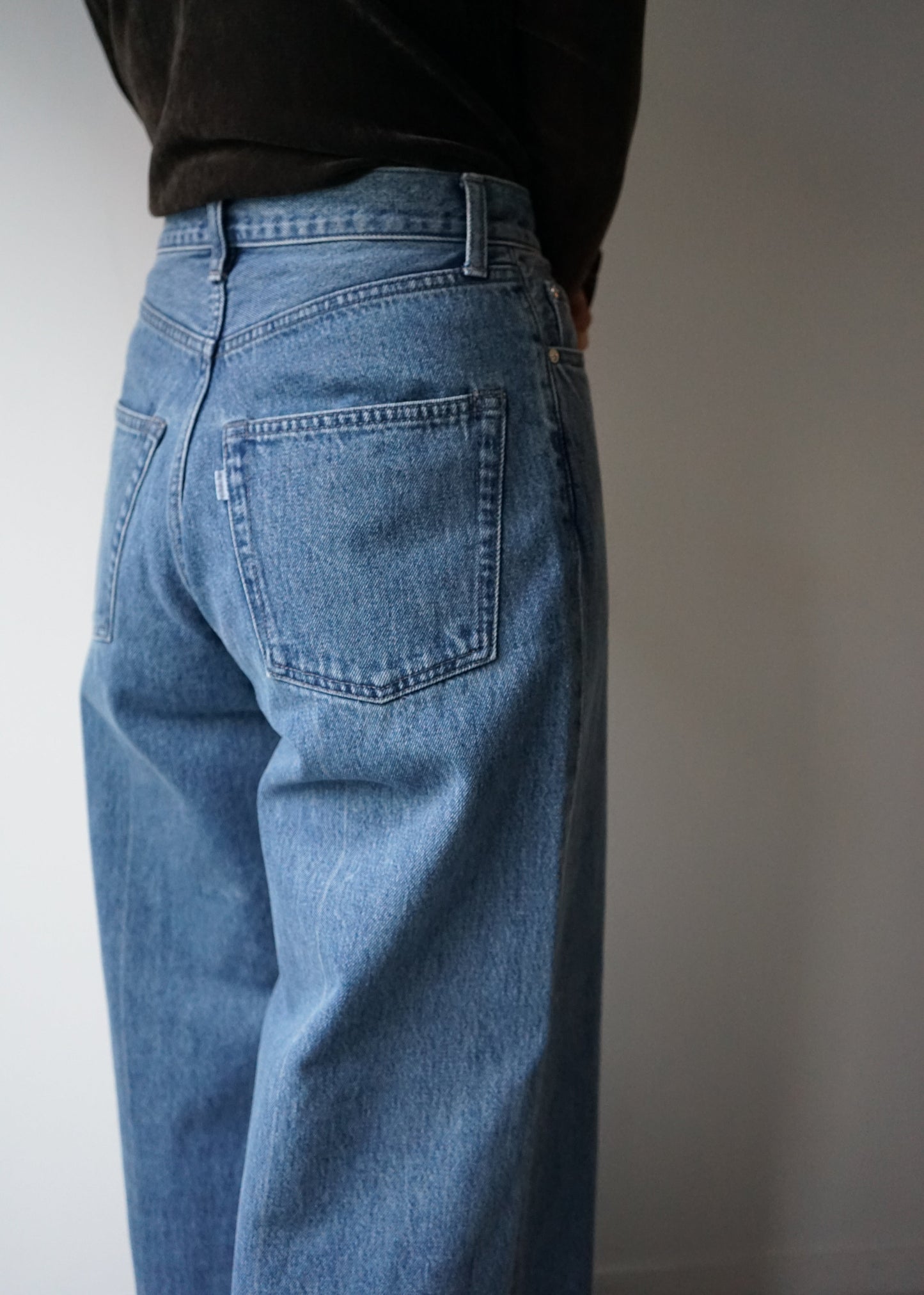 LINE CRASH WIDE DENIM PANTS