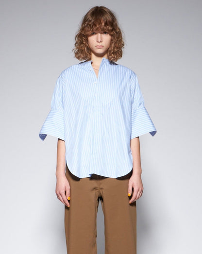 BAND COLLAR SHORT SLEEVE SHIRT