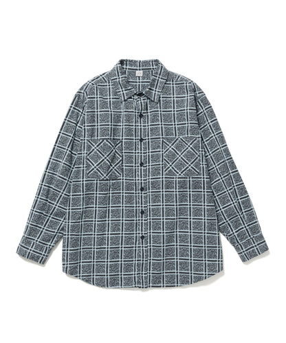 PRINT CHECK FLANNEL WORK SHIRT