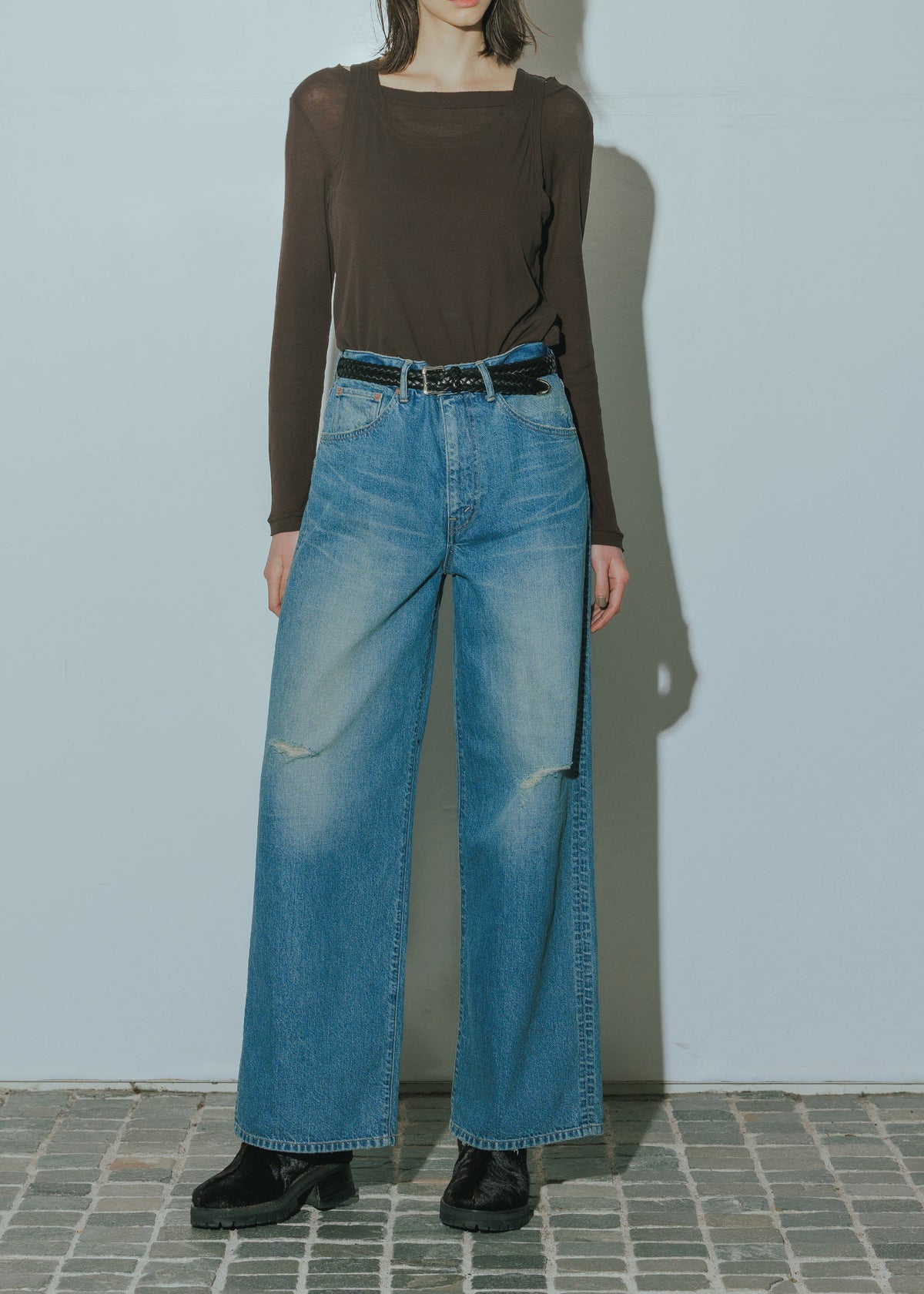 ADJUSTABLE WIDE JEANS
