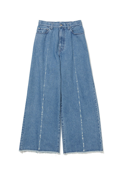 LINE CRASH WIDE DENIM PANTS