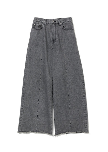 LINE CRASH WIDE DENIM PANTS