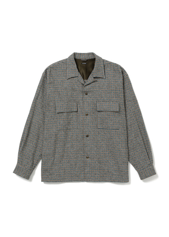 SQUARE POCKET OPEN COLLAR SHIRT