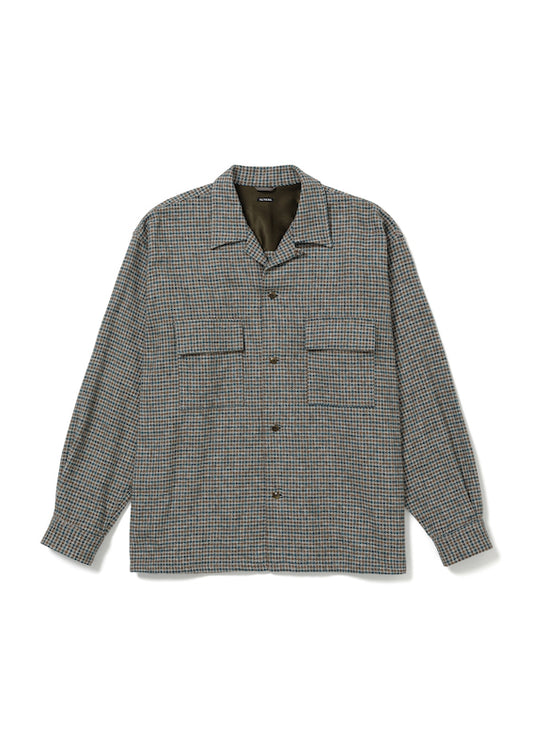 SQUARE POCKET OPEN COLLAR SHIRT