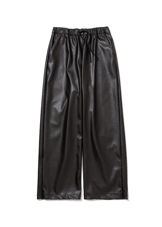 VEGAN LEATHER  WIDE EASY PANTS