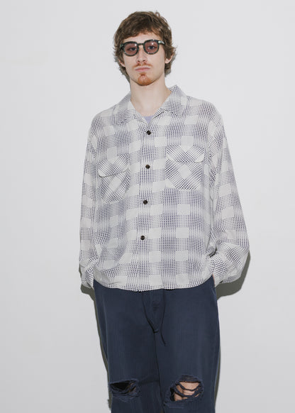 OPEN COLLAR CHECK SHIRT