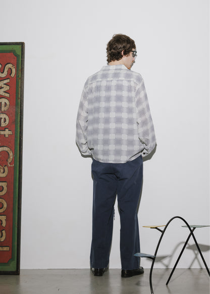 OPEN COLLAR CHECK SHIRT