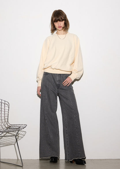 LINE CRASH WIDE DENIM PANTS