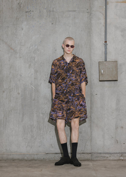 MARBLE OPEN  COLLAR SHIRT