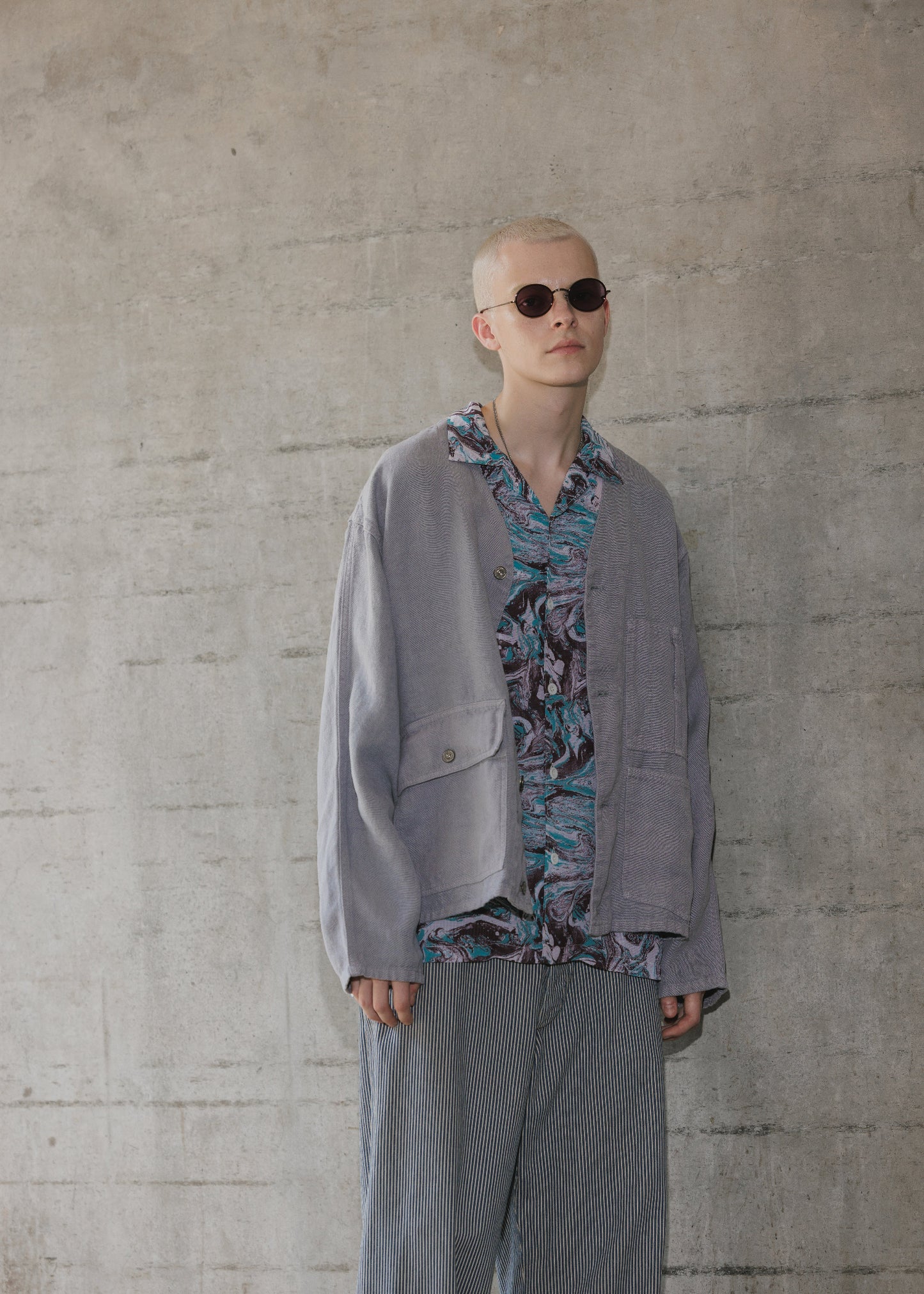 MARBLE OPEN  COLLAR SHIRT