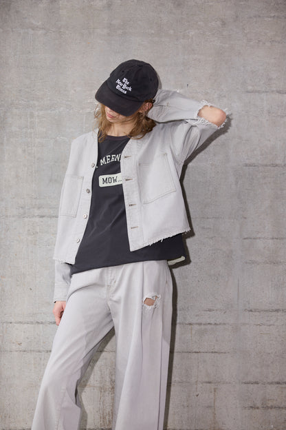 TACK WIDE DENIM PANTS