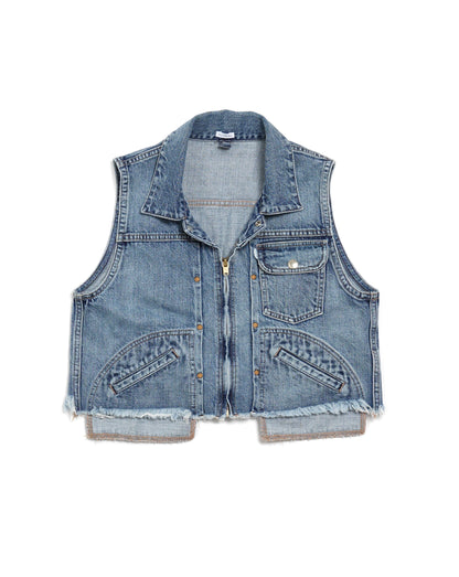 CROPPED DENIM VEST