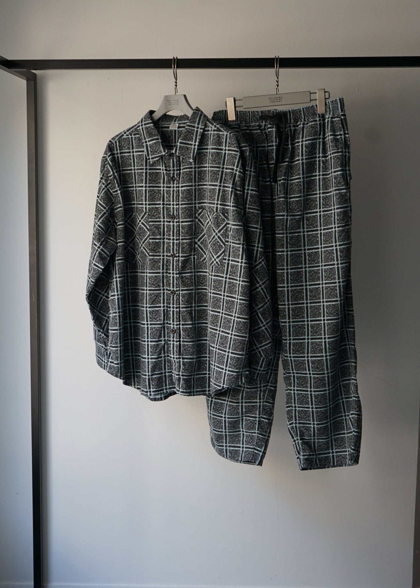 PRINT CHECK FLANNEL WORK SHIRT