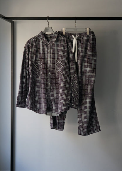 PRINT CHECK FLANNEL EASY PANTS