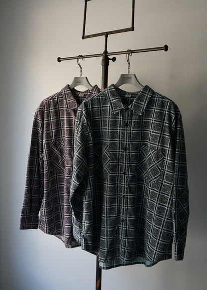 PRINT CHECK FLANNEL WORK SHIRT