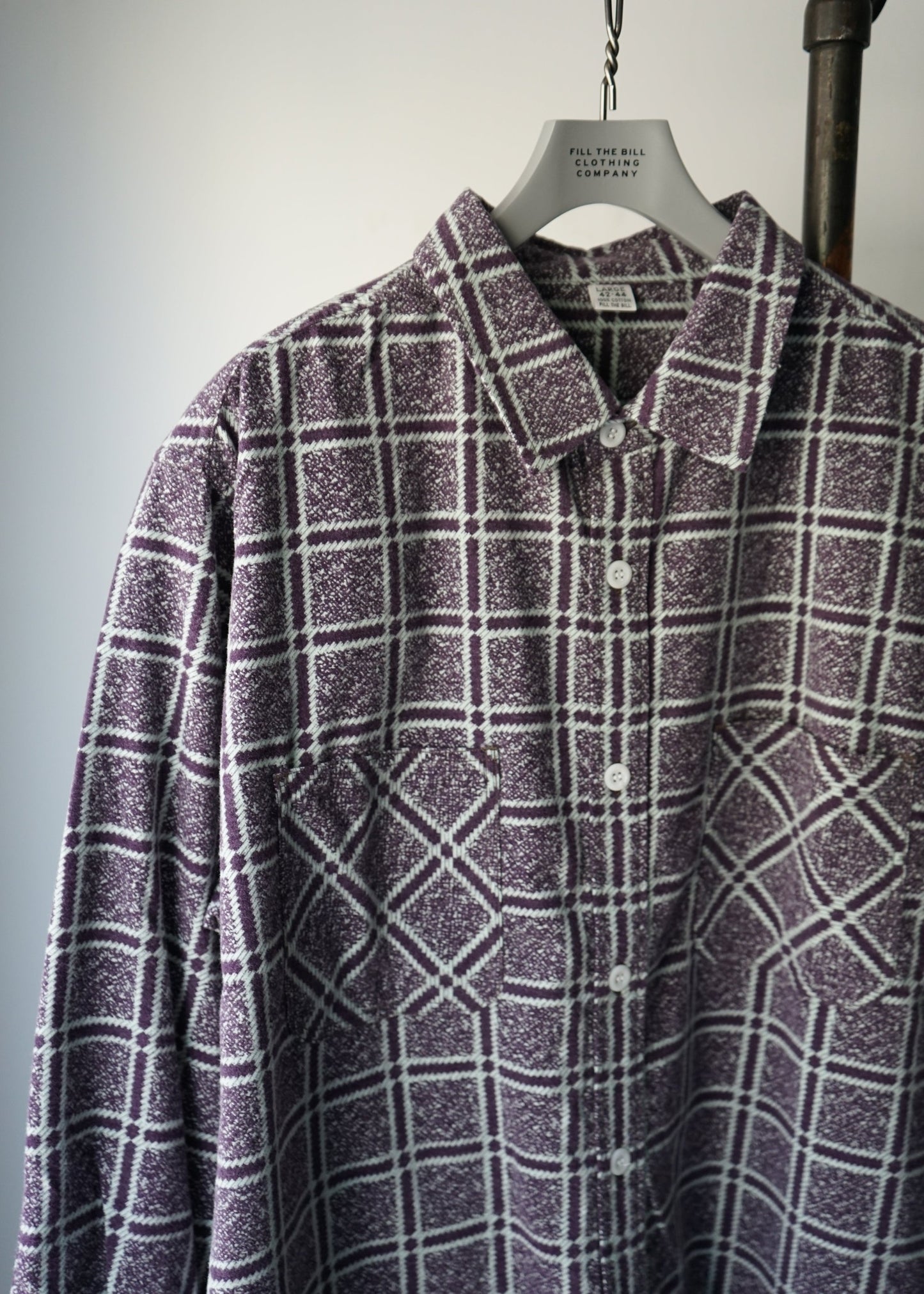 PRINT CHECK FLANNEL WORK SHIRT