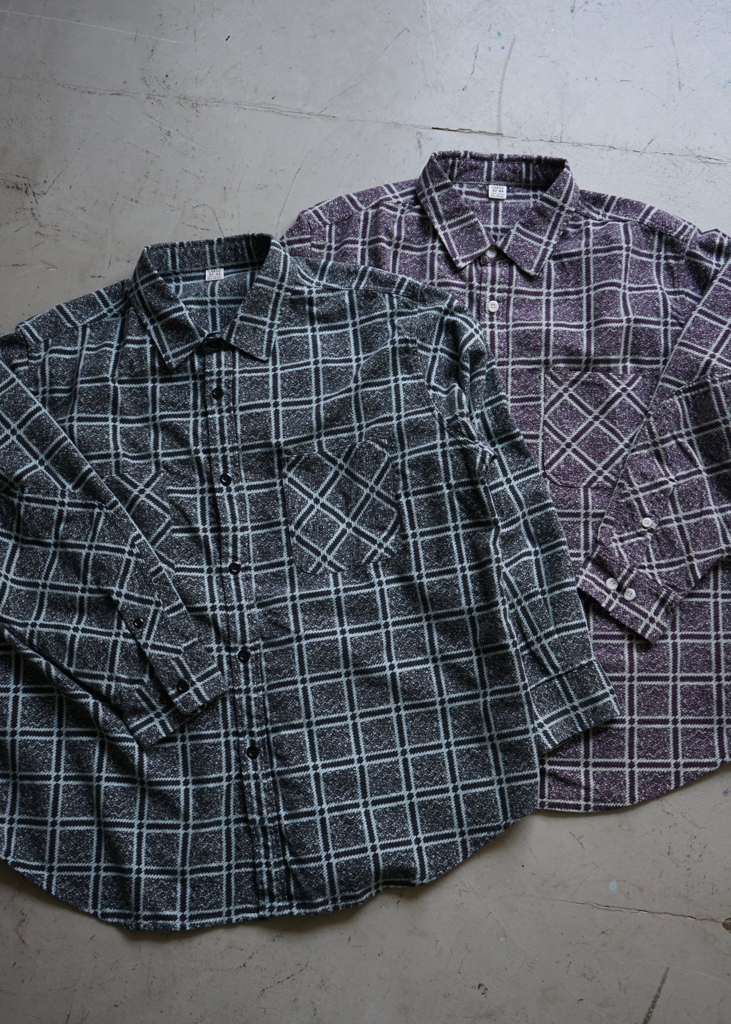 PRINT CHECK FLANNEL WORK SHIRT