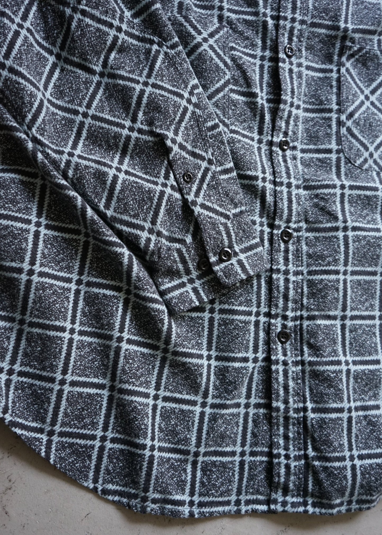 PRINT CHECK FLANNEL WORK SHIRT