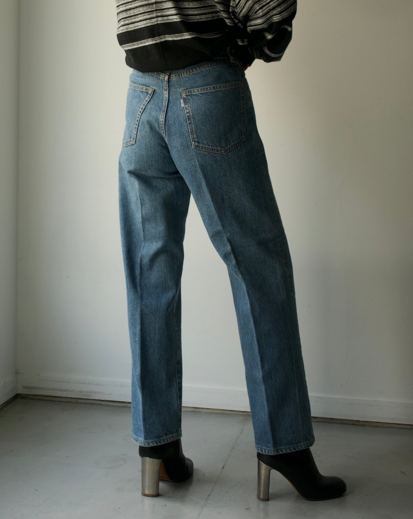 812 HIGH WAIST STRAGHT DENIM SLACKS