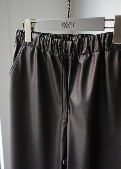 VEGAN LEATHER  WIDE EASY PANTS
