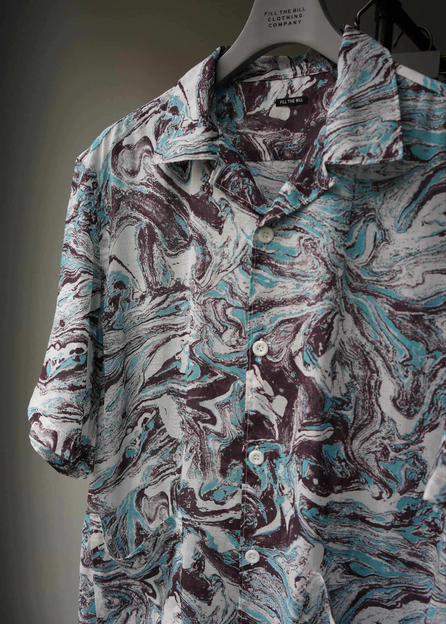 MARBLE OPEN  COLLAR SHIRT