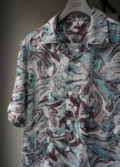 MARBLE OPEN  COLLAR SHIRT