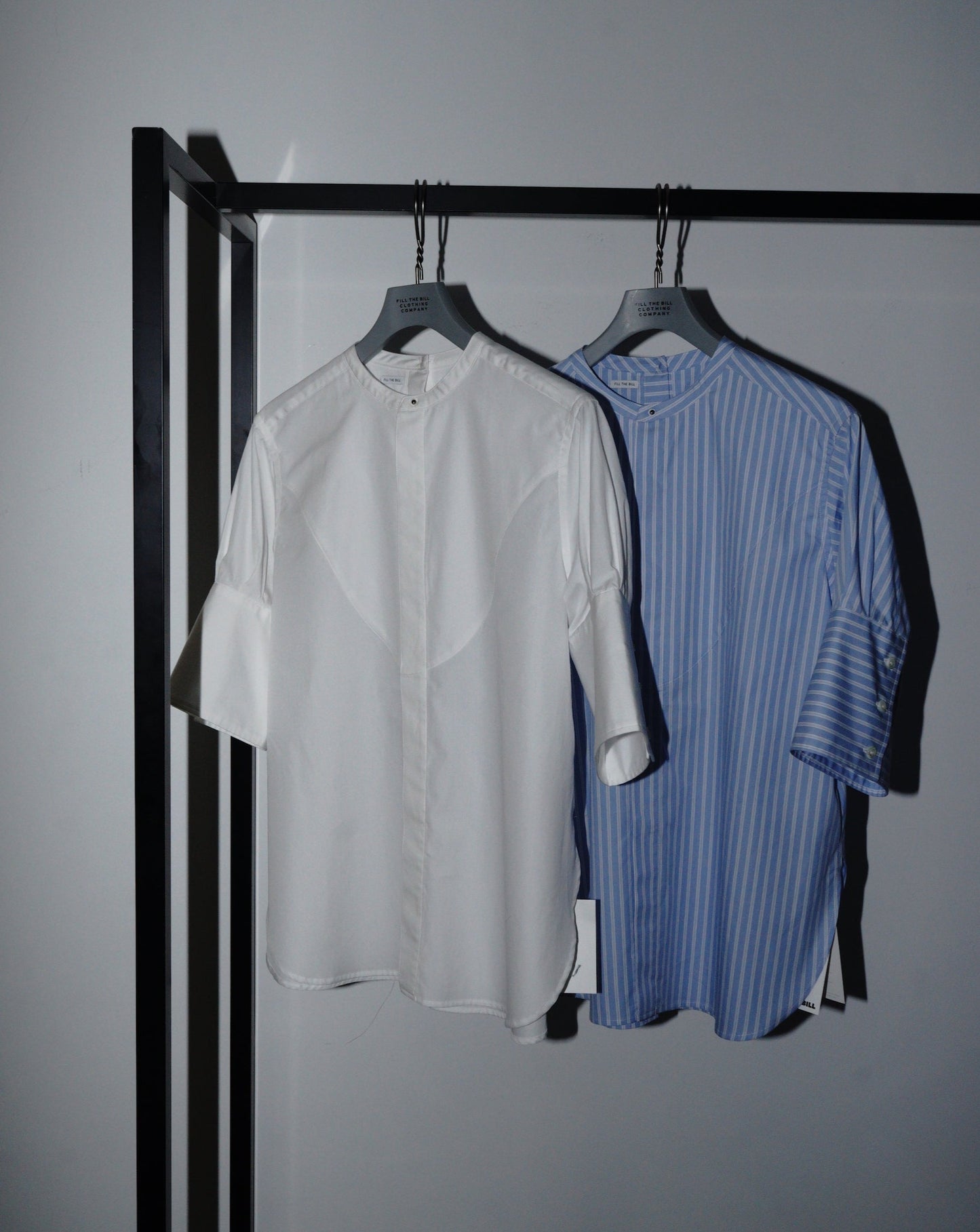 BAND COLLAR SHORT SLEEVE SHIRT