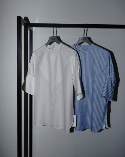 BAND COLLAR SHORT SLEEVE SHIRT