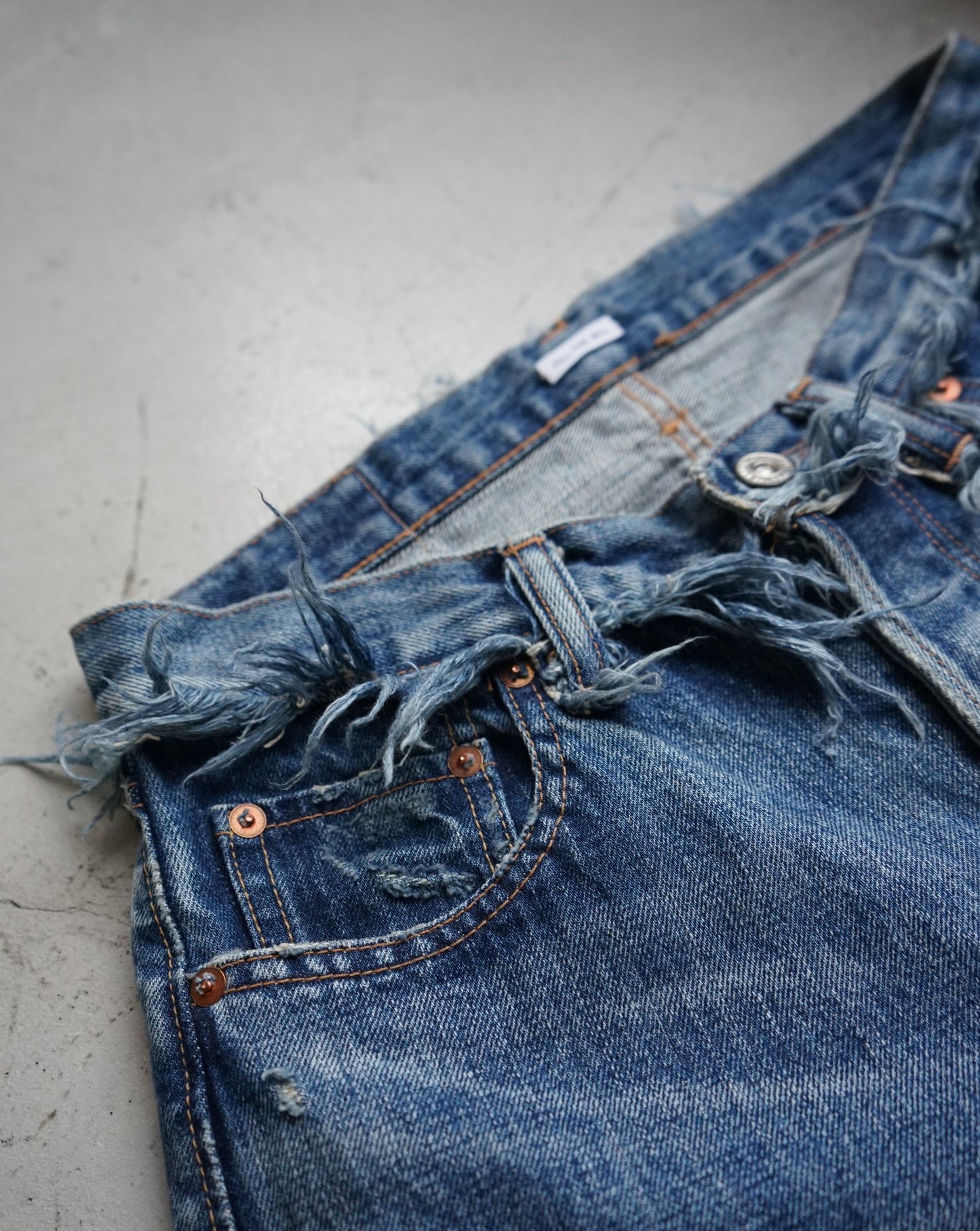 WAIST FRINGE 5POCKET JEANS