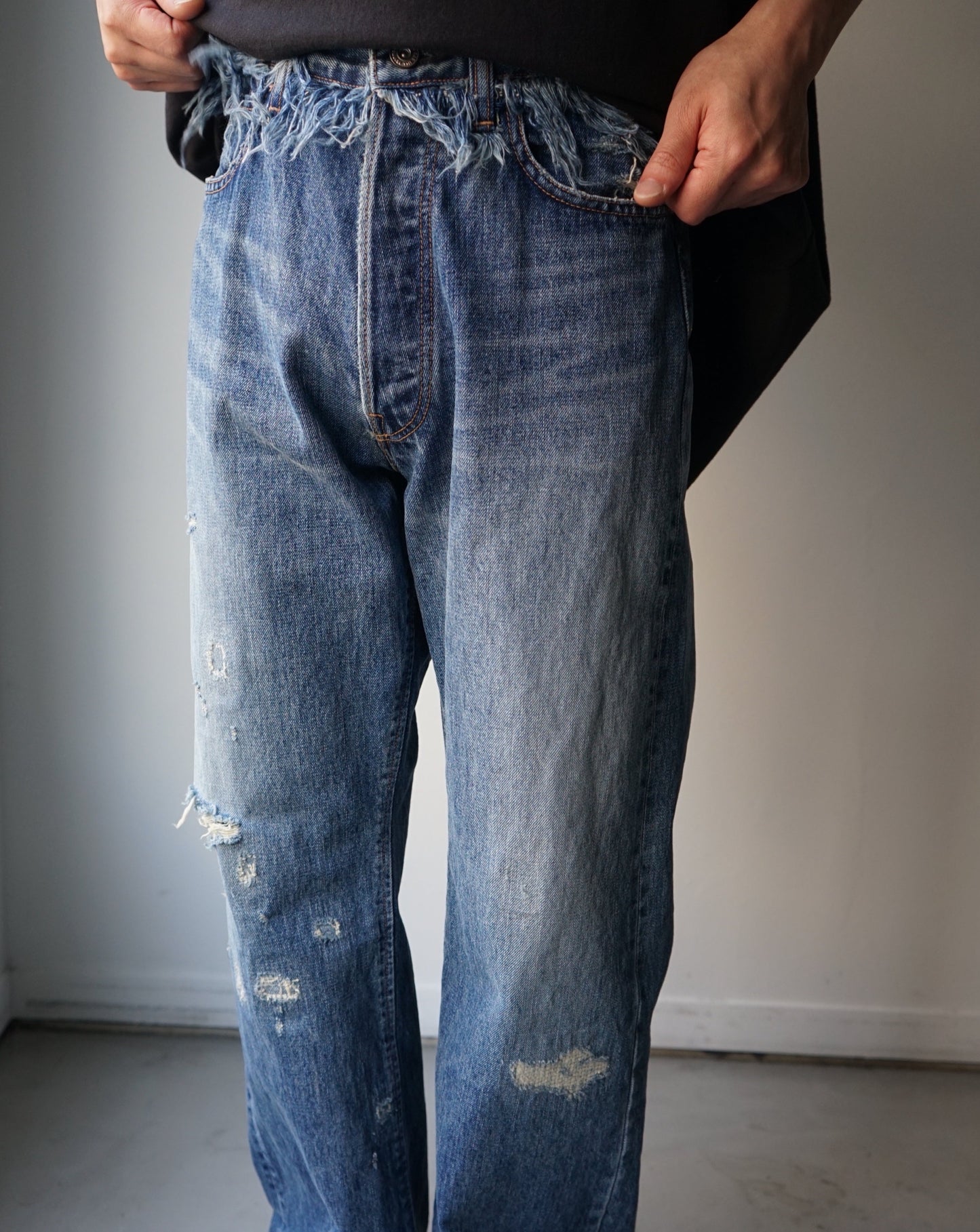 WAIST FRINGE 5POCKET JEANS