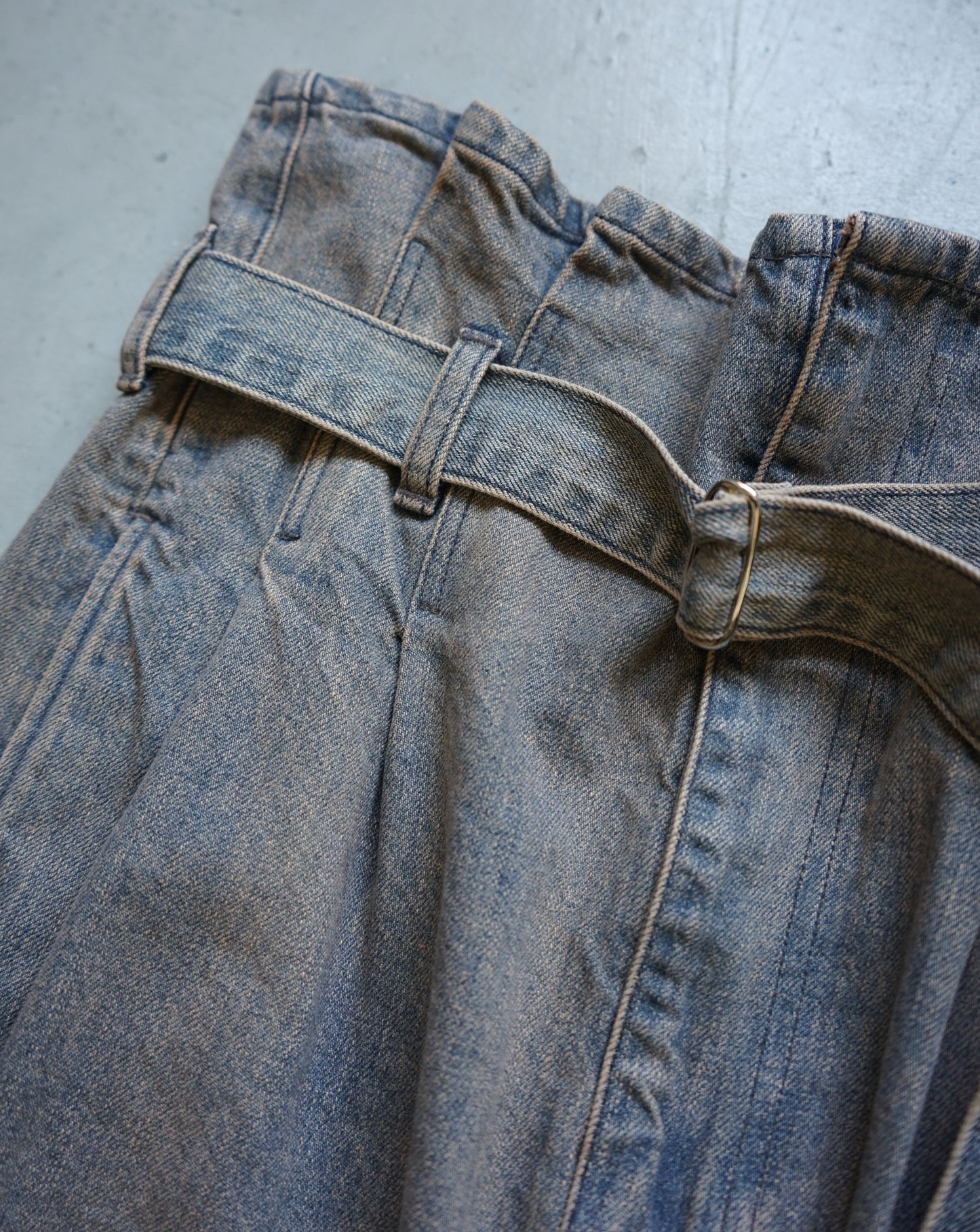 DISCHARGE DENIM SKIRT