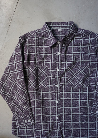 PRINT CHECK FLANNEL WORK SHIRT