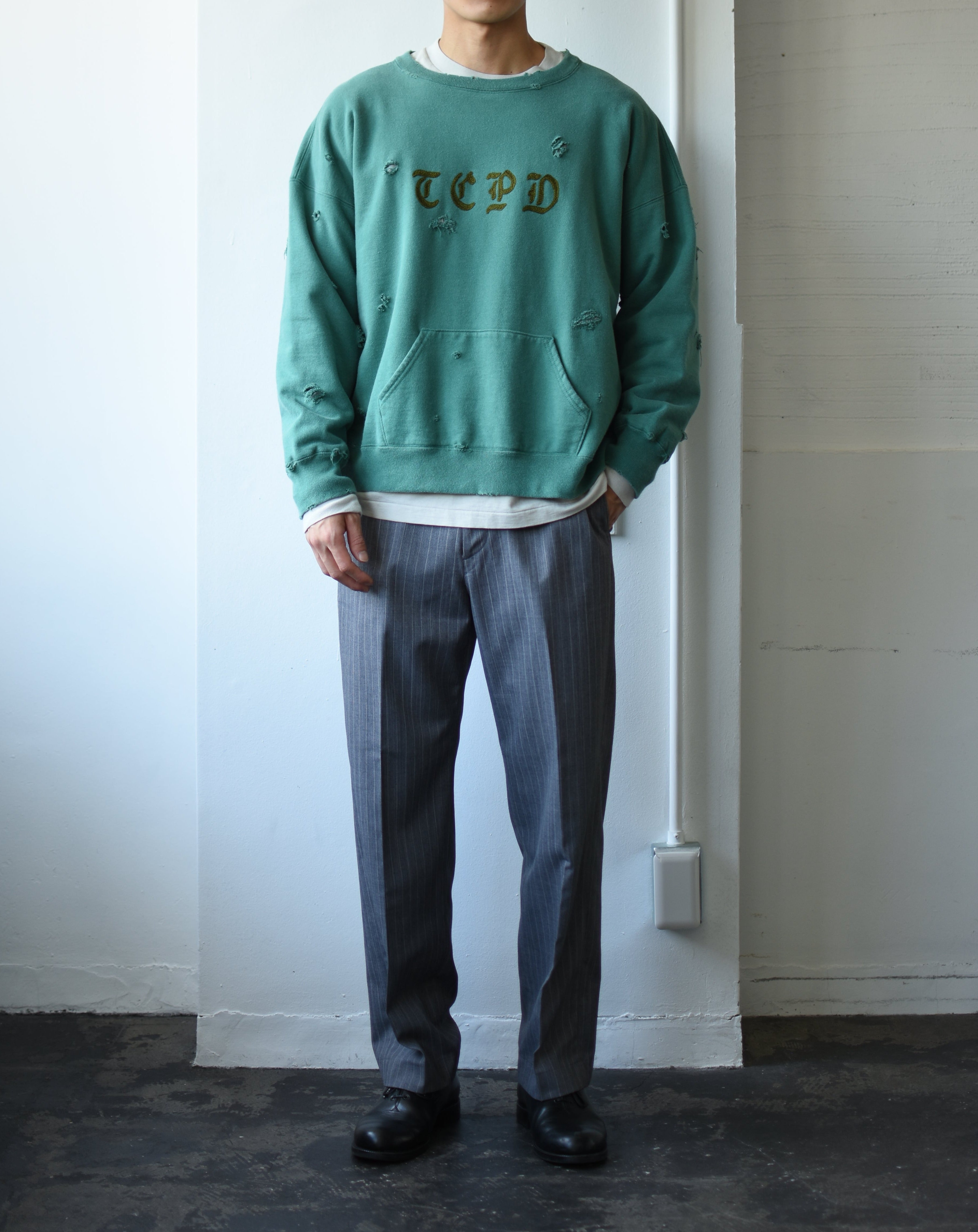 ADAMPATEK / damage layered crewneck/ダメージレイヤードクルーネック