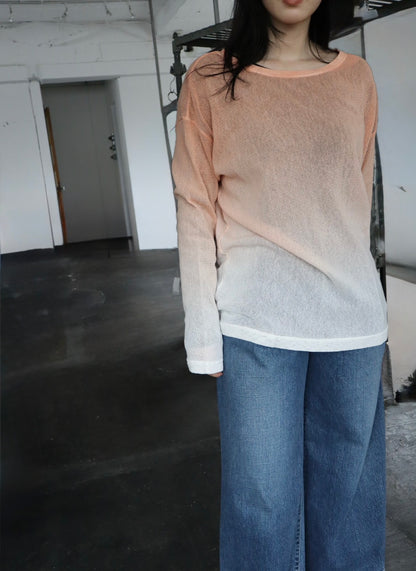 GRADATION MESH LONG TEE