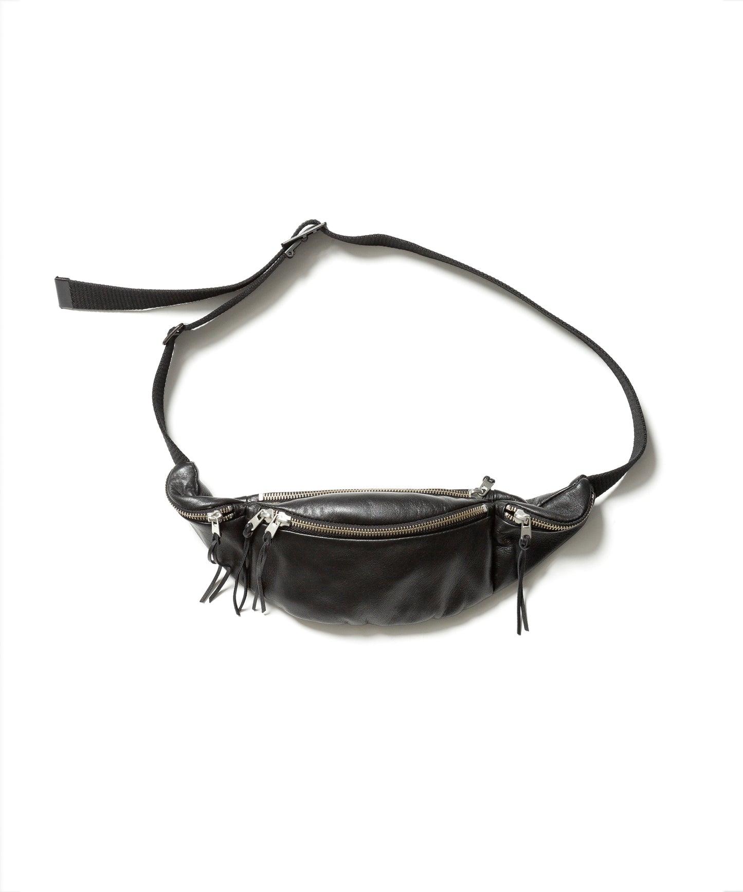 LEATHER WAIST BAG(BLACK)