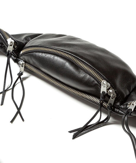 LEATHER WAIST BAG(BLACK)